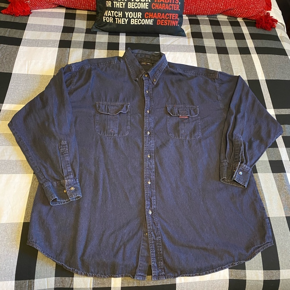 FALCON BAY men’s long sleeve fall winter purple shirt/ 1X